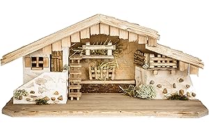 Holz und Gartentrends Weihnachtskrippe Krippe Krippenstall Weihnachten Weihnachtskrippen Tischkrippen Krippenfiguren (Weihnachtskrippe W03)