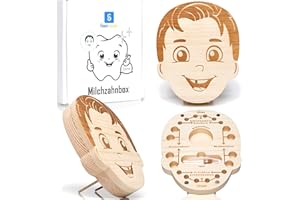 Funny Sunny Zahndose aus Kiefer für Milchzähne, Milchzahndose für Kinder, Zahnfee Geschenke, Taufgeschenke für Mädchen Jungen, Geschenk Zahnbox für Junge, Erinnerungsbox Baby