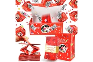 COLEESON Pudełka na prezenty na Boże Narodzenie, wybuch, pudełko na pieniądze, pudełko na pieniądze niespodzianka dla dzieci, wyskakujące pudełko upominkowe na przyjęcie bożonarodzeniowe