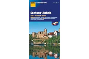 ADAC Bundesländerkarte Sachsen-Anhalt 1:250.000: Registerheft: Zufahrtskarten - Flughafen- und Messepläne - Entfernungskarte - Umfangreiches ... (ADAC Bundesländerkarte Deutschland, Band 4)