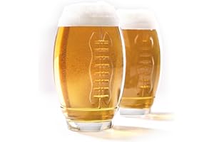 40YARDS verre à bière de football américain (set de 2) avec couture football en relief (600 ml)
