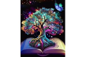 VIART Tree Diamond Painting Kits-Magic Book Diamond Art Kits,5D Diamond Painting Kits for Adults for Gift Home Wall Decor(12x16inch)
