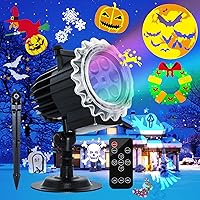 Projecteur LED Noël Extérieur 2 En 1 - 12 Diapositives + Effets Vagues - IP65, Télécommande - Pour Jardin, Fêtes