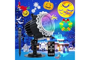 Christmas Decorations,Segotendy 96 Patterns Christmas Projector Lights Outdoor Indoor,LED Christmas Projector with Remote Control,Waterproof Snowflake Projection Lights for Party Garden New Year Gift