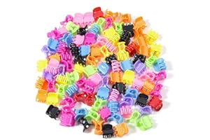 MOOKLIN 100 Pezzi Mini artiglio dei capelli della clip in plastica, Claw Pin Fermagli Multicolore per Ragazze e Donne