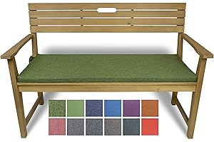 ‎ROLLMAYER Rollmayer Bankkissen Bankauflage Sitzkissen Bankpolster Auflage für Bänke in Haus und Garten Kollektion Melange, 1 Stück (Grün 333, 160x50x4cm)