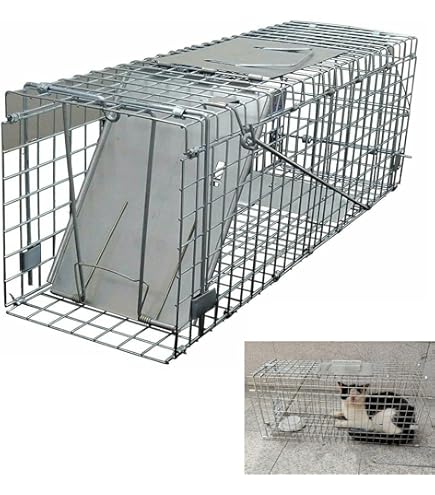 Outsunny Piège De Capture Pour Petits Animaux Type Lapin Rat - 2 Entrées + Poignée - Dim. 60L X 18l X 20H Cm - Acier Vert