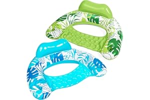 ‎SLOOSH SLOOSH Aufblasbare Pool-Flöße für Erwachsene, 2er Poolstühle mit Getränkehaltern, aufblasbarer schwimmender Poolstuhl, Pool-Flöße für Erwachsene, Schwimmparty, Sommer-Wasserfreude