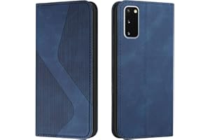 Mo-Somnus Kompatibel mit Samsung Galaxy S20 Hülle, Schutzhülle Samsung S20, Magnet PU Leder Tasche Flip Handyhülle Samsung S20, Klappbar Kartenfächer Samsung S20 Brieftasche Klapphülle (Blau)