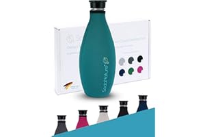 SodaNature® | Premium Schutzhülle für SodaStream Crystal Glasflaschen | 24H+ Kühleffekt & Bruchschutz durch hochwertiges Neopren-Material | Praktisches Zubehör in edler Geschenkbox (Türkis)