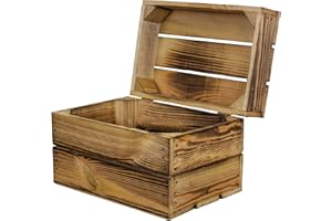Kistenkolli Altes Land Holztruhe Assos geflammt Geschenk-Box mit Deckel Schatzkiste Holzkiste Holztruhe Hochzeitskiste Upcycling Vintage (ASSOS S 30x20x20cm)