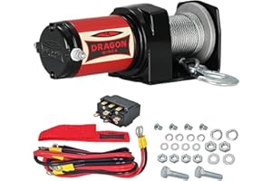 Dragon Winch Cabrestante eléctrico serie Maverick 2000 lbs (907 kg), 12V con Cuerda de acero 10m para arados, quads, ATV, UTV | incluido accesorios para Cabestrante | sin control remoto