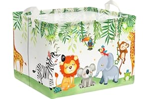 Clastyle Panier à Jouets pour Enfants Coffre à Jouet Lion Oiseaux Atmosphera Boite de Rangement Chambre Fille Garçon Coffre Enfant Rangement Animaux, 40x30x30 cm