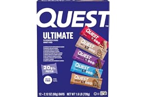 Quest Nutrition Ultimate Variety Pack Protein Bars, High Protein, Low Carb, Gluten Free, Keto Friendly, 12 Count