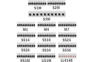 Chanzon Kit assorti de diodes de commutation rapide/Schottky/redresseur SMD (15 valeurs au total 150 pièces: M1 M4 M7 S1M S2M S3M SS14 SS16 SS24 SS26 SS34 SS36 RS1M US1M LL4148) Ensemble composants