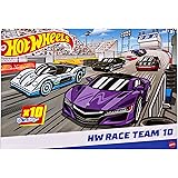 Hot Wheels - Set da 10 macchinine in scala in 1:64, 10 auto da corsa Hot Wheels da collezionare, giocattolo per bambini, 3+ a