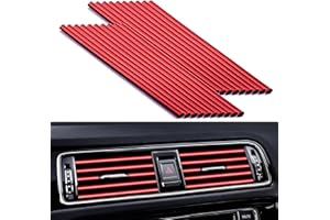 STOOKI 20 Stück PVC Auto Lüftungsschlitz Dekoration 20 cm Auto Dekoration Innenraum auto zubehör innenraum auto lüftungsclips auto tuning DIY Luftauslass Dekoration (Rot)