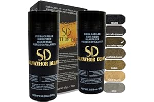 SD SALVATHOR DURAN Fibras capilares Salvathor Duran - Pack 2 unidades (2 x 25 g) - Fibra Capilar para Volumen Instantáneo - Fibras Capilares Keratina - Microfibras Capilares (Castaño Medio)