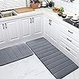 Samina™ 2Pcs Set Kitchen Rugs and Mats Washable Not Slippery Soft Absorbent Kitchen Mats Set for Floor Comfort Runner Rug Carpets for Kitchen Floor Soft and Absorbent Bathroom Mat 120X40+60X40 cm.
