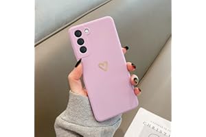 Emlivi Compatibile con Samsung Galaxy A51 Custodia Ragazza Custodia Oro Cuore Amore Morbido Silicone TPU Bumper Cover Dolce Oro Love Slim Antiurto Custodia per Samsung A51 Case, Viola
