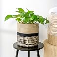Jute-Pflanzkorb Mit Leinenrand – Übertopf Wasserdicht, Ø 13 Cm, Höhe 13 Cm, Natur, In Holland Gefertigt