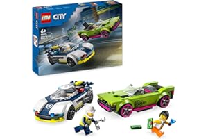 LEGO City Coche de Policía y Potente Deportivo, Vehículo de Emergencia de Juguete, Regalo para Niños y Niñas de 6 Años o Más, Juego Imaginativo y de Roles, Minifiguras de Agente y Ladrona 60415
