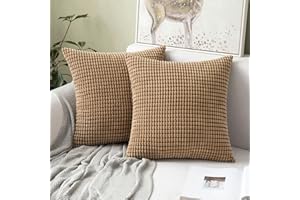 MIULEE Kissenbezug 40x40 Braun Sofakissen Kordsamt Kissenbezüge Quadrat Cord Dekokissen Kissenhülle Dekorativ Couchkissen Bezug Weich für Wohnzimmer Schlafzimmer 16x16 Inch 2er Set