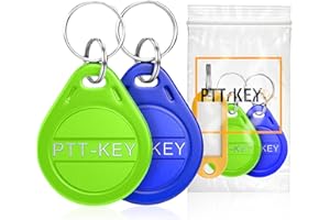 PTT-KEY® | Lot de 2 Badges RFID 13.56Mhz | Programmable MCT sur Smartphone Android | UID Modifiable | Puce CUID | Badge Vigik Universel | NFC Tag | Badge Passe Partout | Badge Immeuble | Lecteur RFID