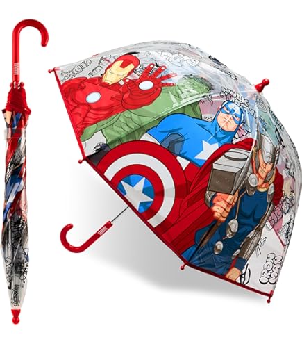 Ombrello Trasparente Bambino Marvel Avengers - Antivento, Aste Sicure, Licenza Ufficiale - Foto 5