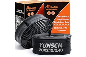 YunSCM 2Pcs 52/62-406 Engrosar 20 Pulgada cámaras de Aire 20x2.10/2.25/2.35/2.40 AV32mm Valve Compatible 20 Pulgadas Bicicleta cámaras de Aire 20X2.10 20X2.125 20X2.25 20X2.30 20x2.35 20X2.40