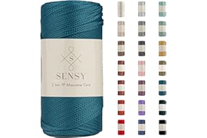 S SENSY Sensy Premium 2 mm 230 Meter Polyester-Seil, 100% Polypropylen-Kordel Makramee-Kordel 2 mm Häkeltasche Kordel Makramee Seil Häkelgarn Geschenk für Strickwaren (Pfauen)