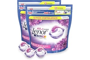 ‎LENOR Lenor Waschmittel Pods All-in-1, Color Waschmittel, Farbschutz, Amethyst Blütentraum, 104 Waschladungen