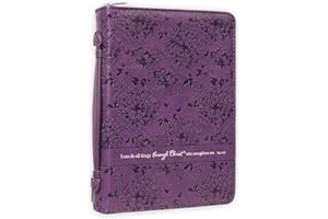 CHRISTIAN ART GIFTS I CAN DO All Things Purple Trendy Large Bible CASE