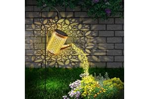 KEVSRER Upgrade Watering Can Solar Lights Outdoor Garden, Bigger 42 LED Retro Metal Garden Lights Solar Powered Waterproof, Solar Star Shower Fairy Lights for Pathway Yard Patio Outdoor Garden Ornaments
