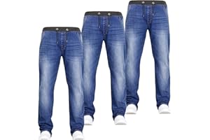 DENIM & DYE ORIGINAL THINKING JEANBASE Triple Pack New Boys Kids Designer Branded Stretch Denim Elasticated Ribbed Waist Jogger Pull On Jeans Pants