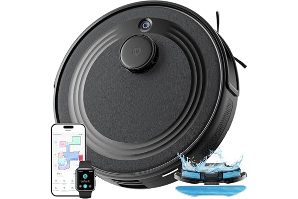 Lefant M2 Robot Aspirateur Laveur, Navigation Laser, Aspiration 6000Pa, Évitement d'obstacles PSD, Cartographie, Nettoyage Personnalisé, 160 Min Autonomie, APP/Alexa/WiFi
