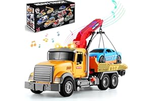 Herenear Abschleppwagen Spielzeug, 1:16 Vielseitiger Abschlepper, Großer Transporter LKW Lastwagen Spielzeug, mit Licht und Sound, Spielzeug Geschenk für Kinder 3 4 5 6 Jahre