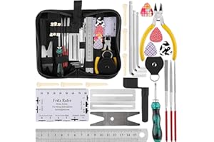 Juego de 26 herramientas de reparación de guitarra: HOMURY Guitarra Mantenimiento Set de limpieza Set completo incluye llave hexagonal, organizador de cuerdas, kit de herramientas para guitarra, bajo,