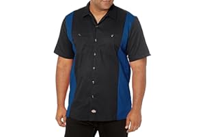 Dickies men's slim fit, casual, two tone work shirt.