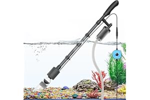 fishkeeper Mulmsauger Aquarium Elektrisch mit Einstellbar Durchfluss DC Controller, 6-in-1 Multifunktions Aquarium Sauger Bodengrund Reinigen, 25W Sichere Elektrische Wasserwechsel Set & Kiesreiniger