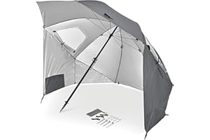 Sport-Brella Premiere XL UPF 50+ Umbrella Shelter for Sun and Rain Protection (9-Foot, Gray)