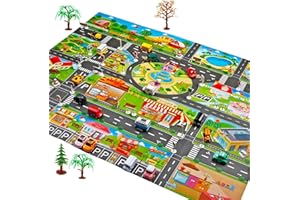 Kyaoayo Dywan Samochodowy, Mata do Zabawy dla Dzieci, Dywan Uliczny 100 x 130 cm, do Sypialni i Pokoju Zabaw