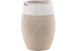 YOUDENOVA Panier à Linge Sale 105L, Panier de Rangement en Coton, Grand Panier avec Poignée, Corbeille à Linge Marron 2