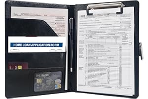 ‎GRADUATIONMALL GraduationMall A5 Schreibmappe mit Klemmbrett Reise Portefeuille Magnet Verschluss PU Leder Tragbar Dokument Organisator Schwarz