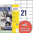 AVERY Zweckform 3481-10 Address Labels (210 Labels, 70 x 41 mm on A4, FSC, Printable Sender Labels, Self-Adhesive Labels with Ultragrip, Ideal for Home Office) 10 Sheets, White