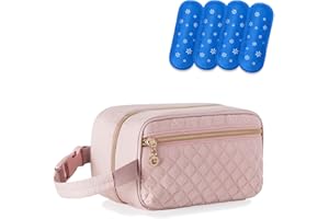 ‎DAMERO Damero Muttermilch Kühltasche mit 4 Kühlakkus, Muttermilch Kühltasche, Reisetasche, Muttermilch Aufbewahrungstasche, Kühler für stillende berufstätige Mütter, Rosa