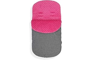 OLO BABY Universal Baby Stroller cosytoes Liner Buggy Dimple Fleece Footmuff Grey Melange (Pink)