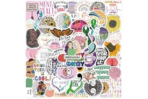 FOCRI Confezione da 100 adesivi per la salute mentale, per laptop, bottiglia d'acqua, skateboard, Phone, Journaling, Gifts for Kids Adults