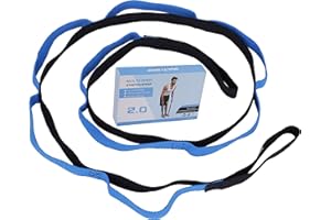 MENGH-SHOP Stretching Strap Multi-Grip Flexibility Leg Stretch Band Durable Exercise and Physical Therapy Belt for Rehab Yoga Pilates Dance and Gymnastics with Workout Instruction Blue 2 Meters