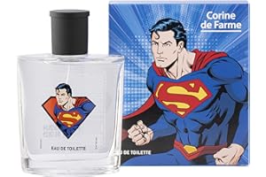 Corine de Farme - Eau de Toilette Superman - Parfum pour Enfant - Formulation Clean Beauty, Fabriquée en France - Senteur Fruitée et Boisée - 50 ml